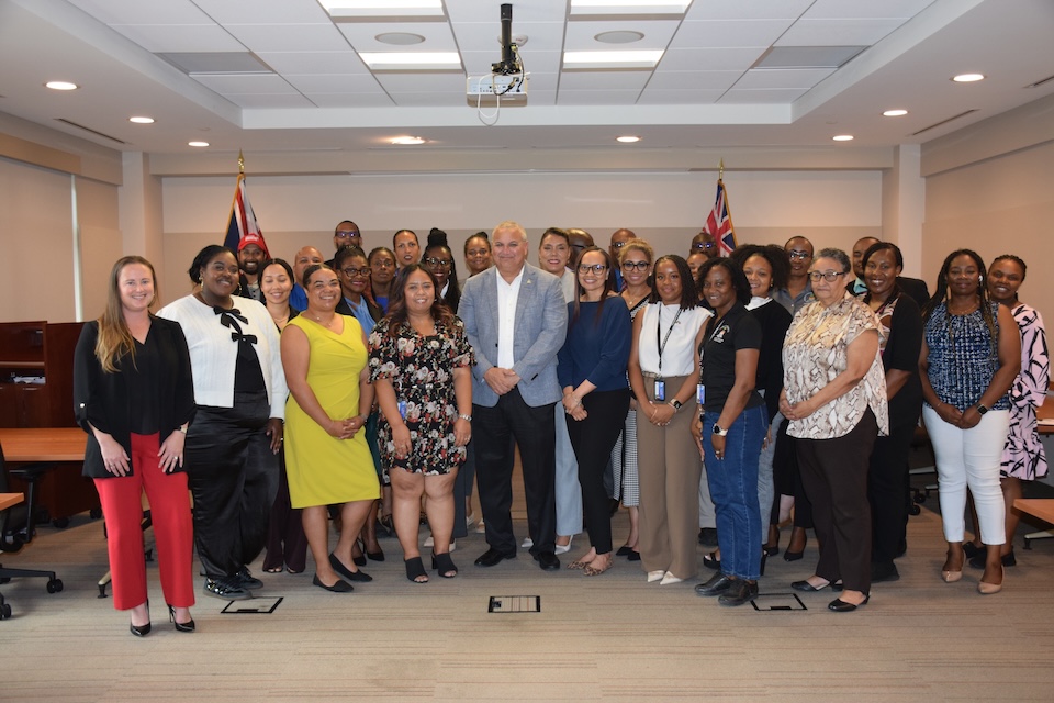 Deputy Governor and Head of the Civil Service Honourable Franz Manderson and honourees from the 2025 Professional Certification Programme.